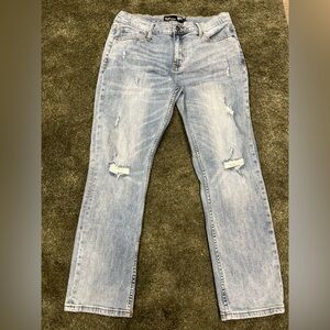 RSQ Light Blue Distressed Slim Straight Leg Jeans